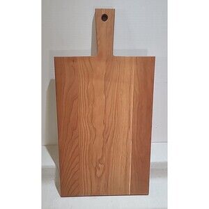 Handmade Cherry Wood Solid Charcuterie Cutting Board  Handled 23" X 12"